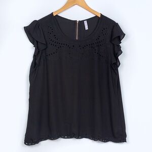 Xhilaration Black Lace Detail Blouse